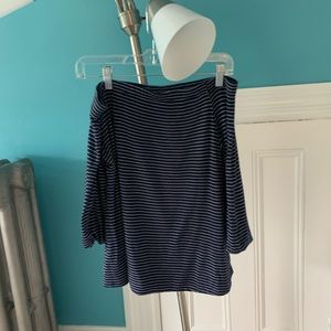Striped off the shoulder top